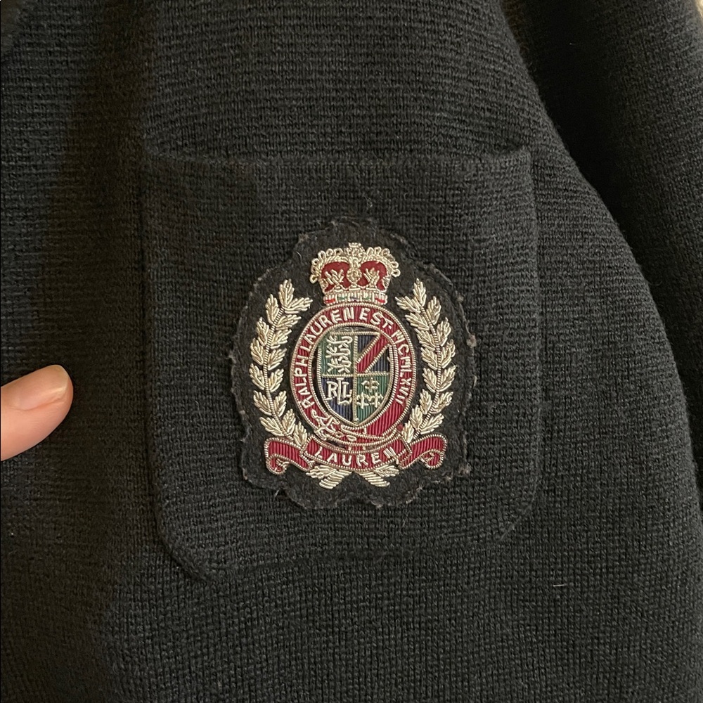 Lauren Ralph Lauren Crest Sweater Blazer Women’s Medium Academia Merino Wool - Picture 5 of 8